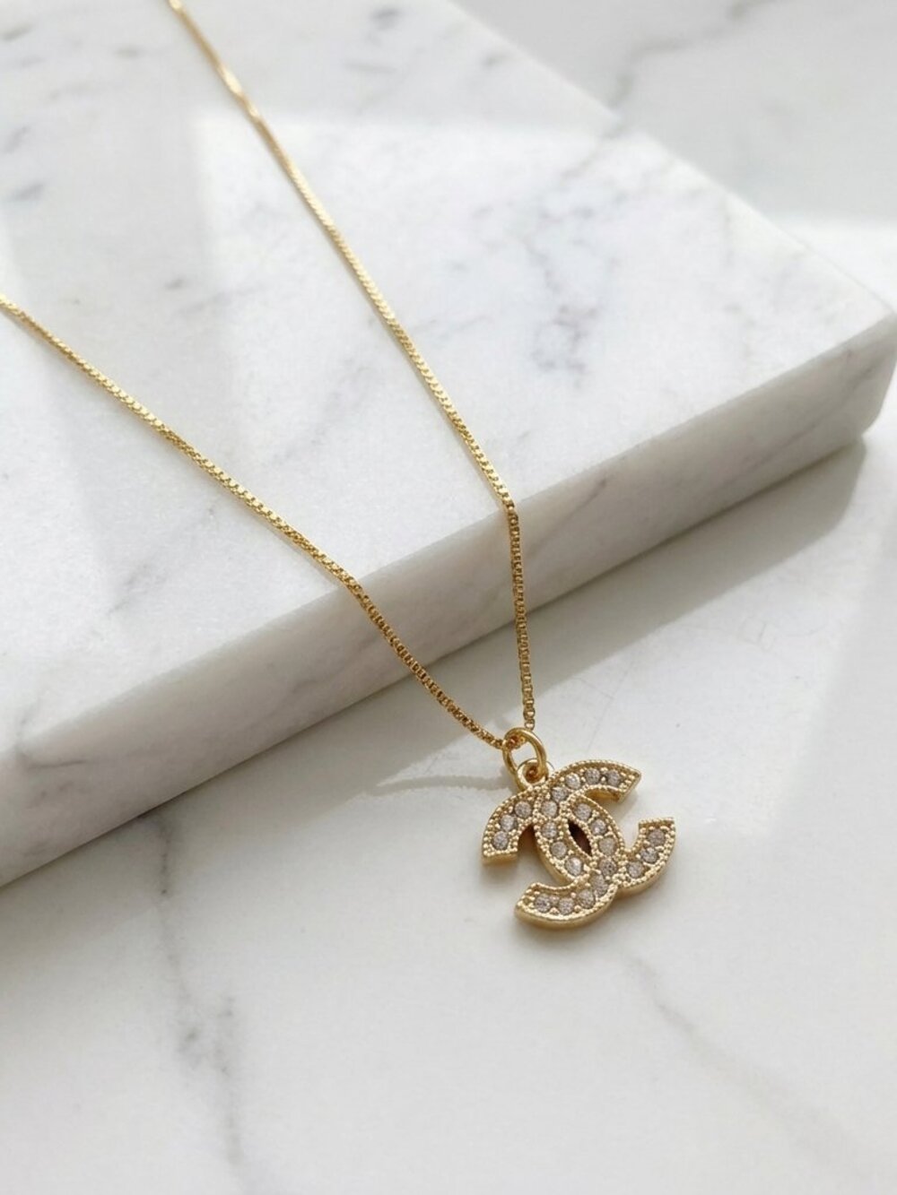 FREE Shipping✨Vintage CC Crystal Logo Upcycled Necklace ✨BOGO Sale!